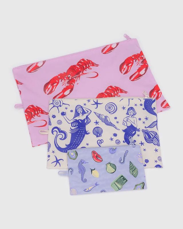 Baggu Go Pouch Set Sea Creatures
