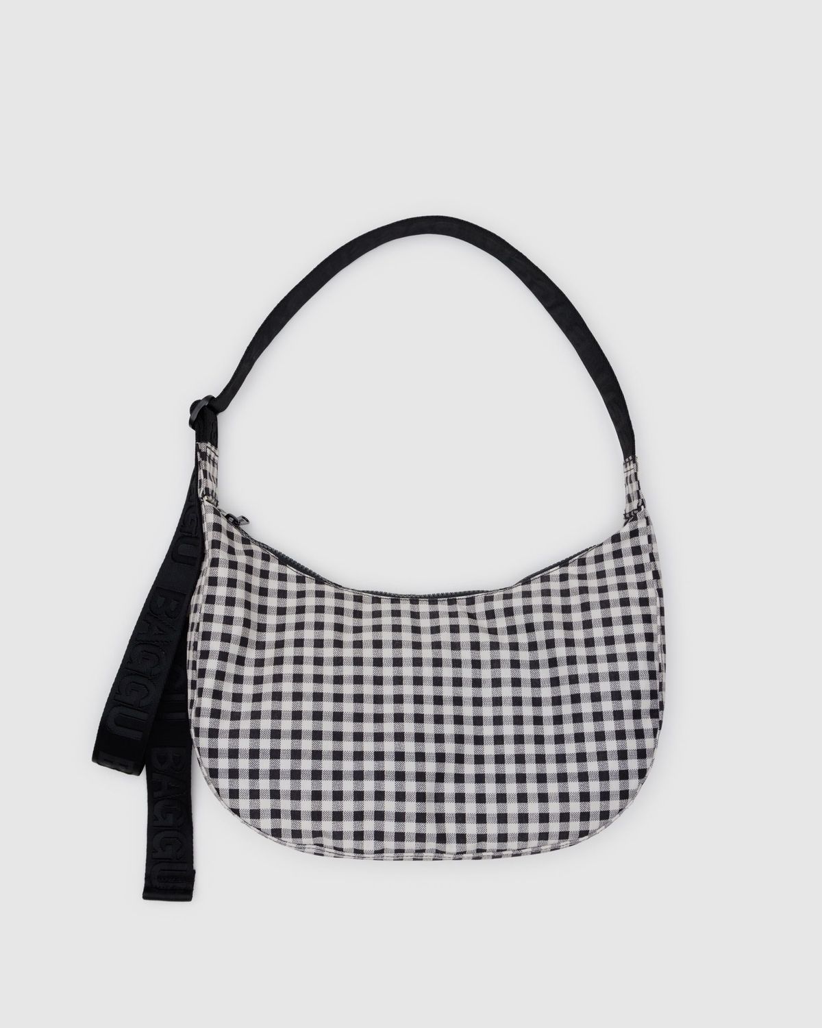 Baggu Medium 47&quot; Nylon Crescent Bag Black &amp; White Gingham