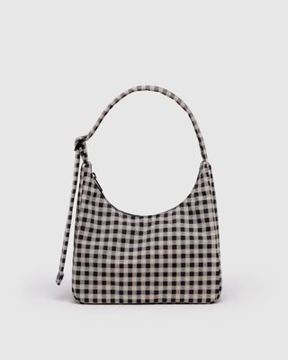 Baggu Mini Nylon Shoulder Bag Black &amp; White Gingham