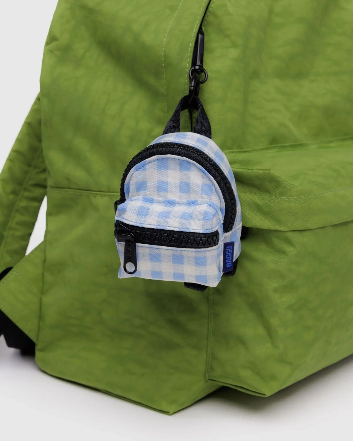 Baggu Bag Charm Backpack Light Blue Gingham