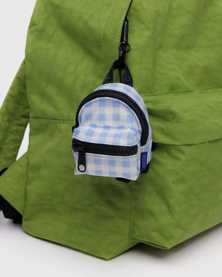 Baggu Bag Charm Backpack Light Blue Gingham