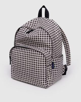 Baggu Large Nylon Backpack Black &amp; White Gingham