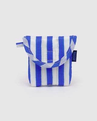 Baggu Puffy Earbuds Case Blue Painted Stripe