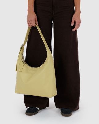 Baggu Recycled Leather Shoulder Bag Straw