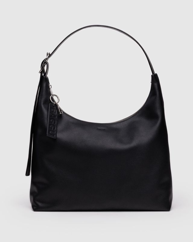 Baggu Recycled Leather Shoulder Bag Black