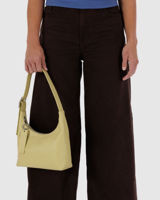 Baggu Mini Recycled Leather Shoulder Bag Straw