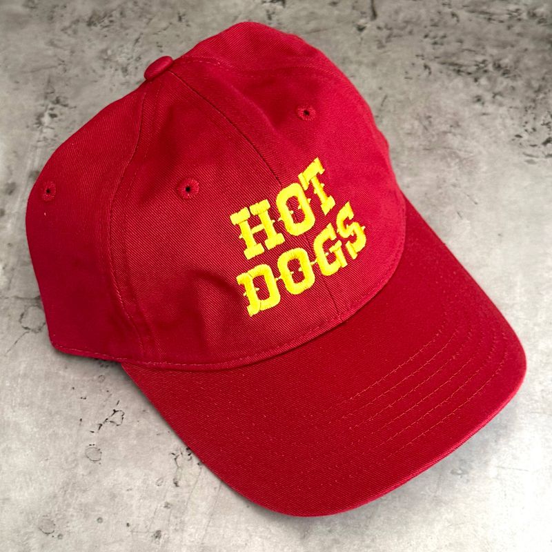 Silver Spider Hot Dogs Red &amp; Yellow Baseball Cap