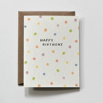 Rainbow Polka Dot Colorful Happy Birthday