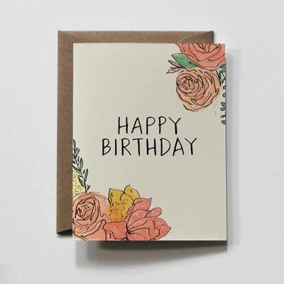 Floral Caps Colorful Flower Happy Birthday
