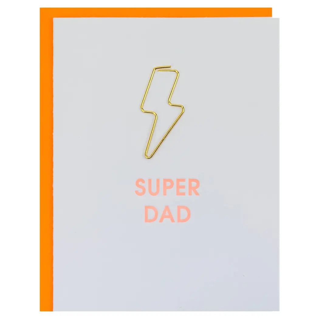 Super Dad Lightning Bolt Letterpress Paper Clip