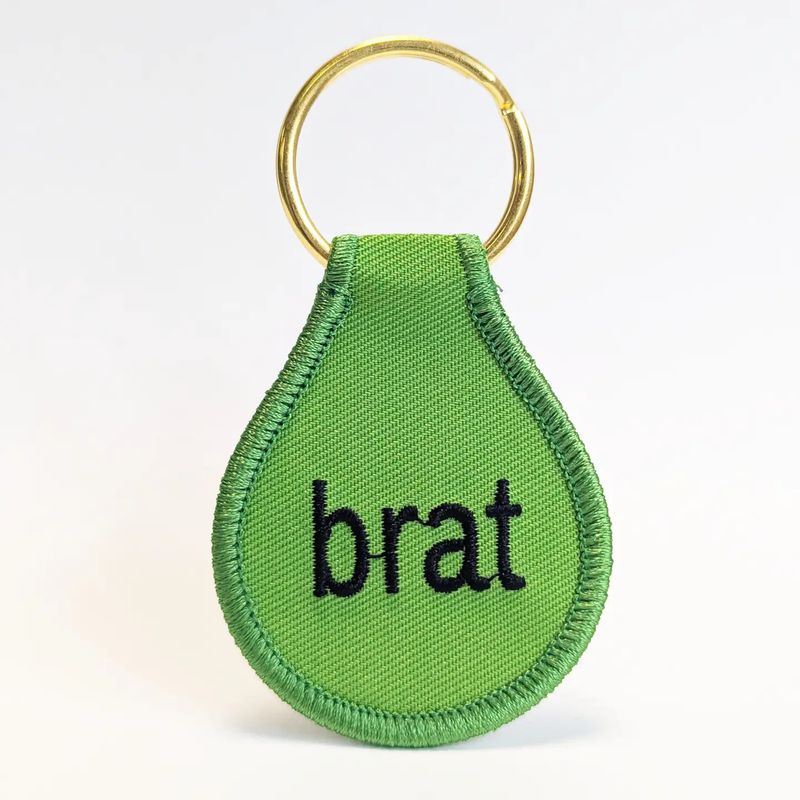 Brat Embroidered Key Tag