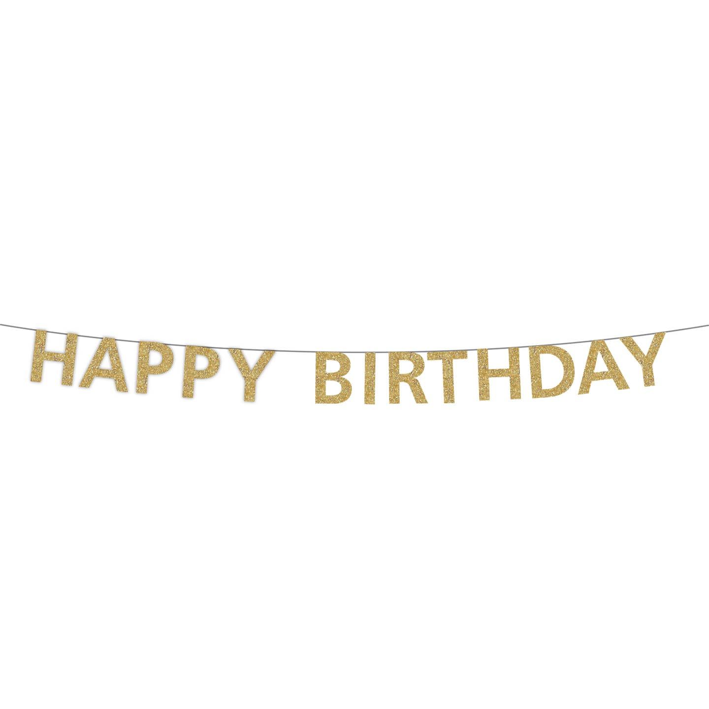 Party Partners Gold Happy Birthday Banner