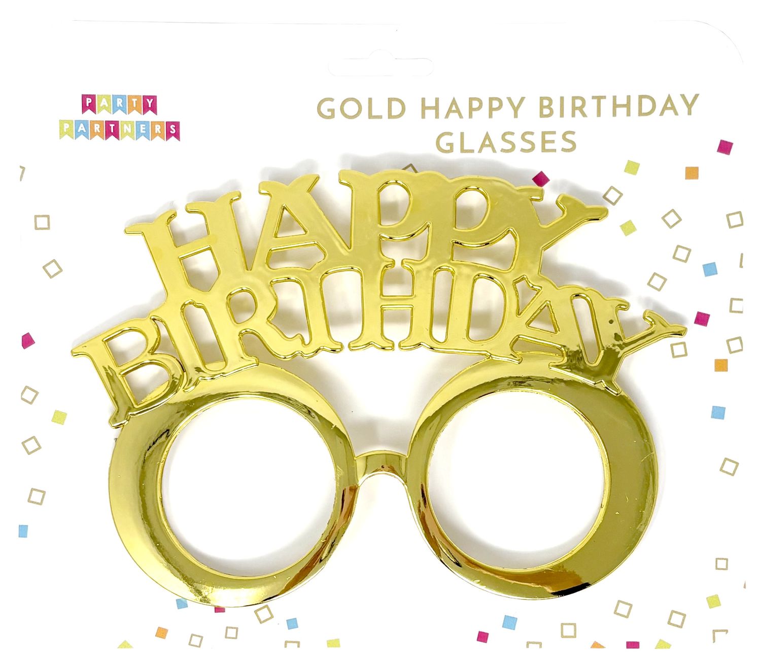 Party Partners Gold Happy Birthday Glasses
