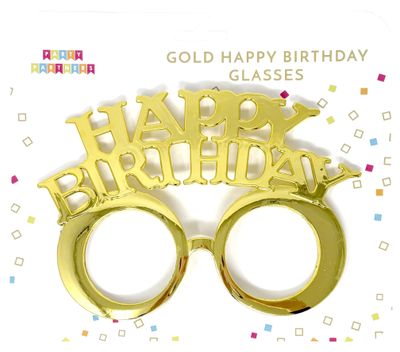 Party Partners Gold Happy Birthday Glasses