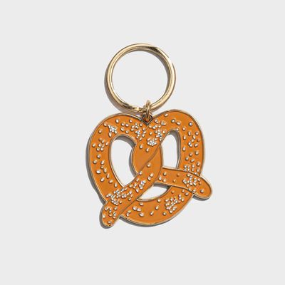 Soft Pretzel Enamel Keychain