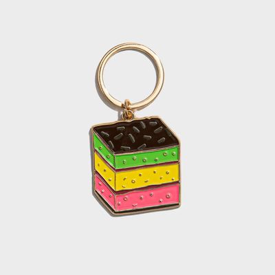 Italian Rainbow Cookie Enamel Keychain