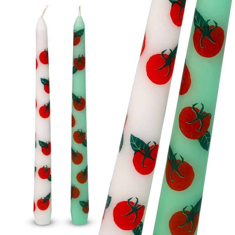 Talking Tables Tomato Green Taper Dinner Candles