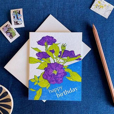 Dark Rose Birthday Card