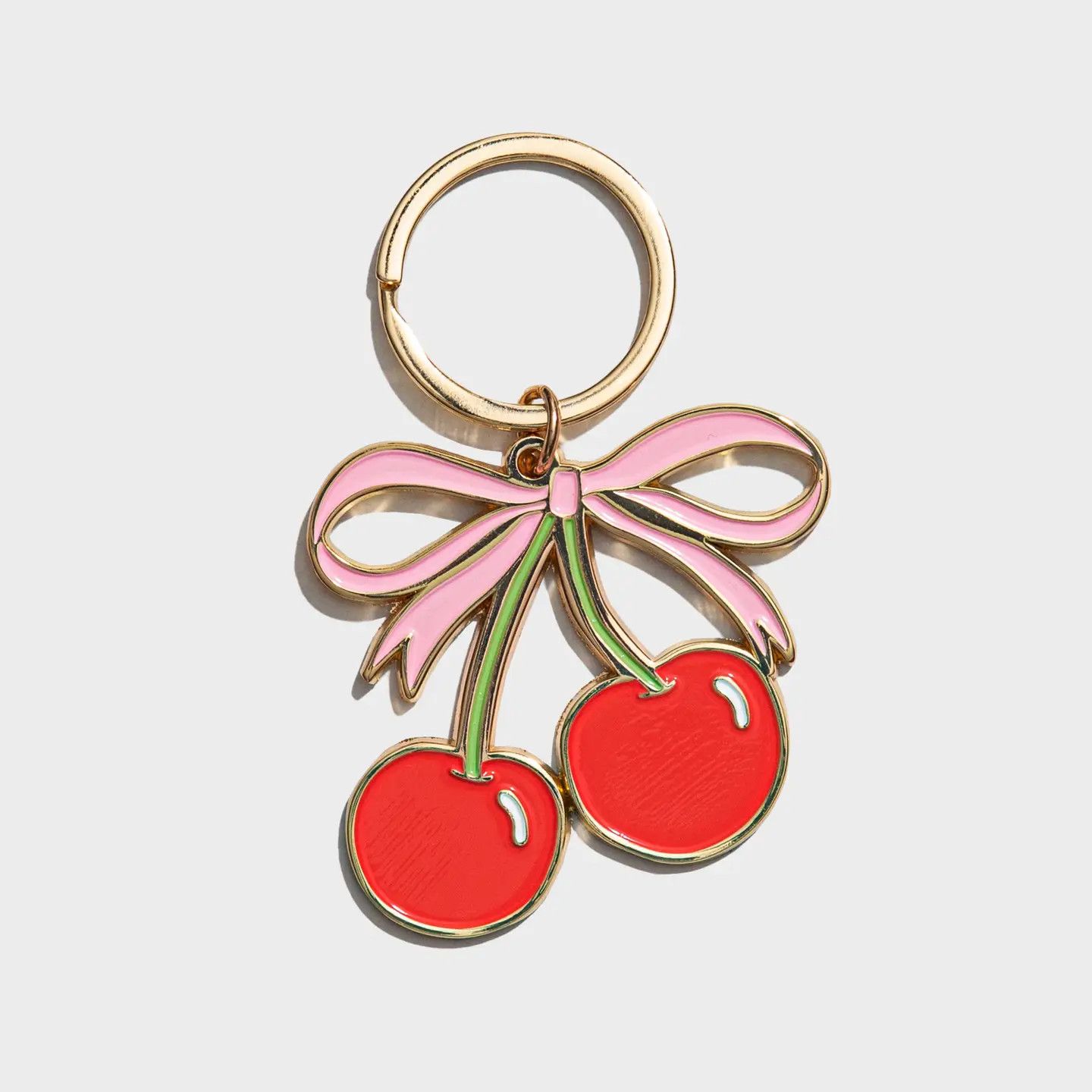 Cherries Enamel Keychain