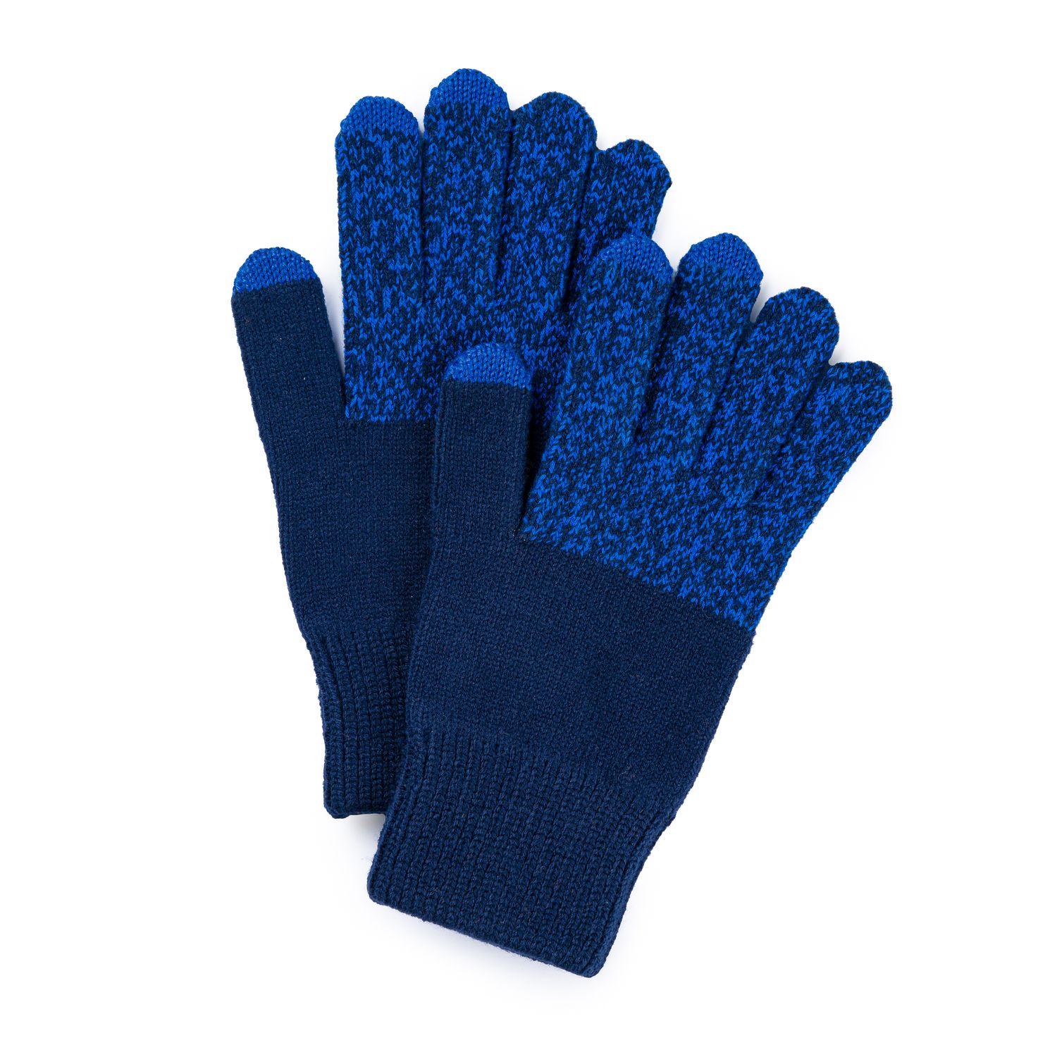 Colorblock Touchscreen Gloves Marled Navy, Size: L/XL