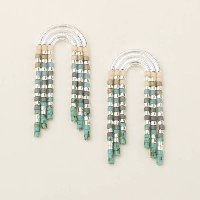 Miyuki Rainbow Earring Turquoise Multi Silver