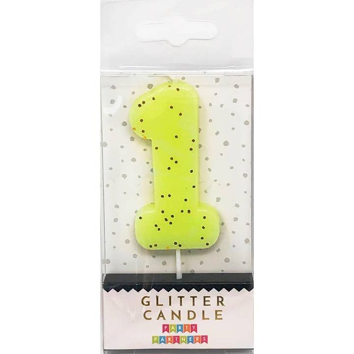 Party Partners Pastel Glitter Candle , Numbers: 1
