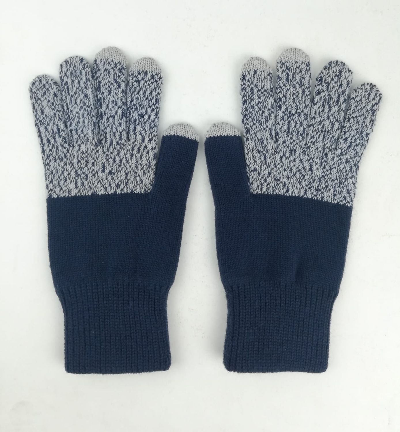 Verloop Colorblock Touchscreen Navy Marled Gloves - Exclusive, Size: L/XL