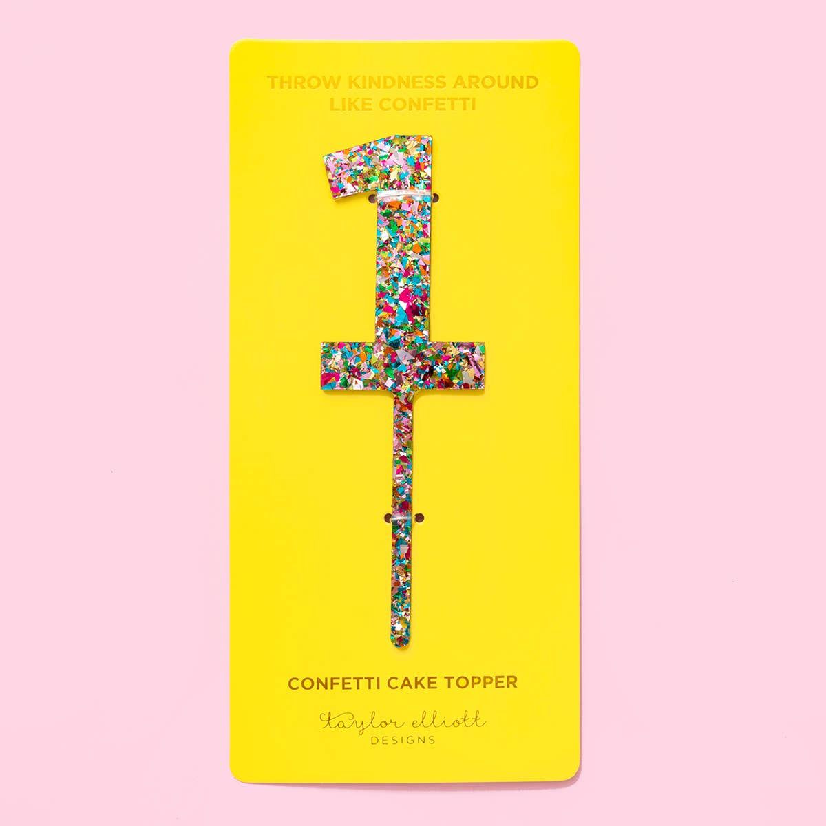 Taylor Elliott Confetti Cake Number Toppers, Numbers: 1