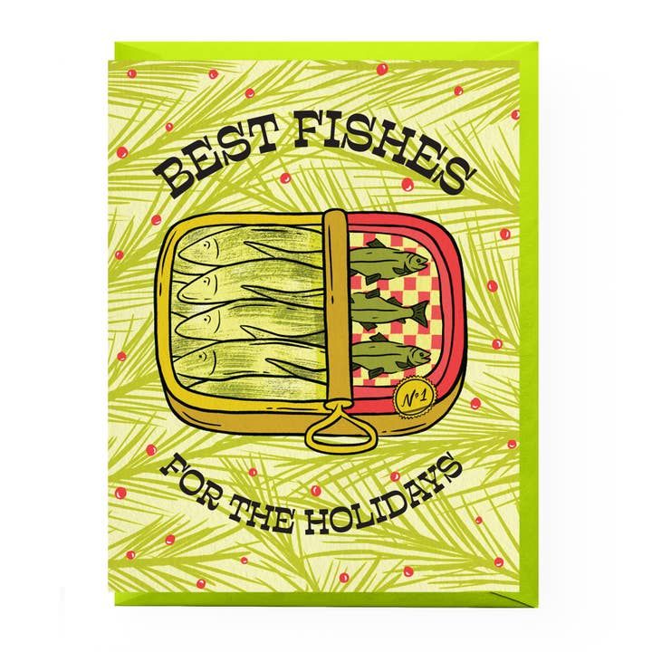 Tinned Fish Holiday Card, Size: Single