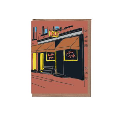 NYC Dive Bar Greeting Card