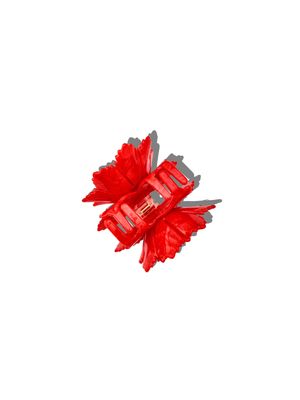 Solar Eclipse Origami Peony Hair Claw Red