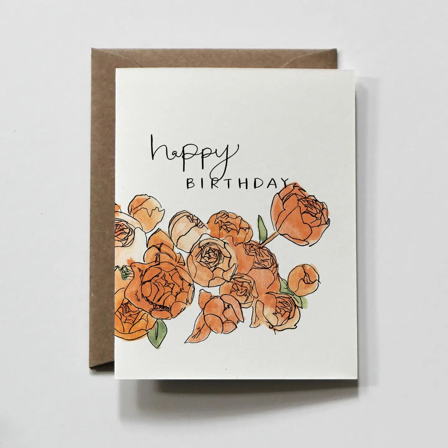 Peonies Floral Watercolor Happy Birthday