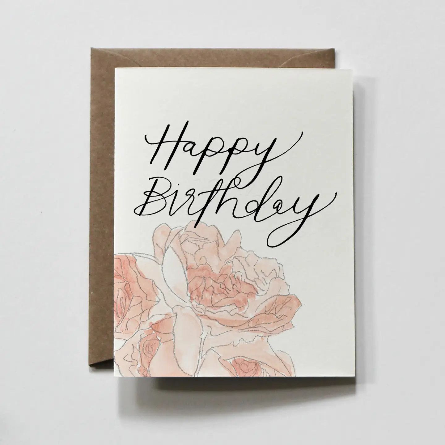 Lovely Florals Pink Floral Happy Birthday