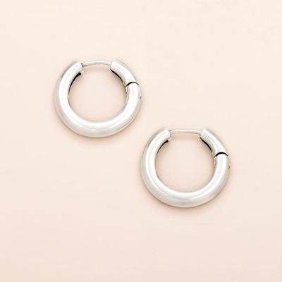 Stellar Med Hoop Sterling Silver Earring