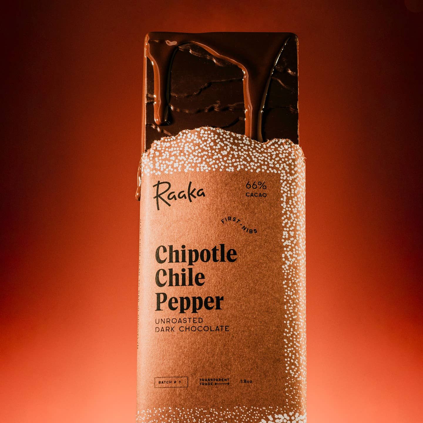 Raaka Chocolate 66% Chipotle Chile Pepper Bar - Limited Batch