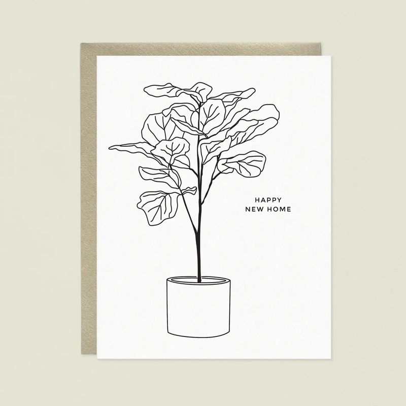 Linework Fiddle Leaf Fig Tree New Home