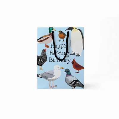 Happy Flocking Birthday Bird Pun Gift Bag