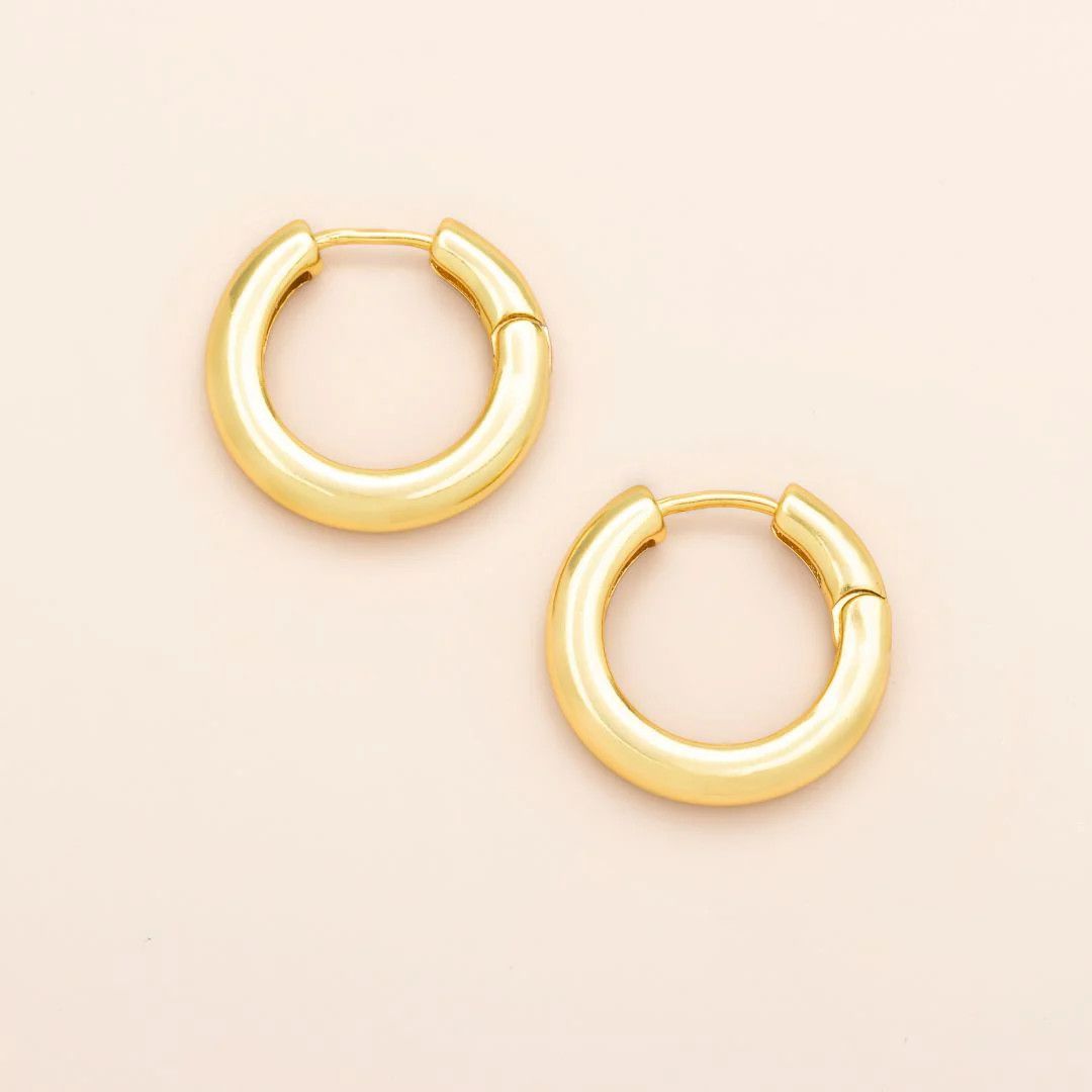 Stellar Med Hoop Sterling Gold Vermeil