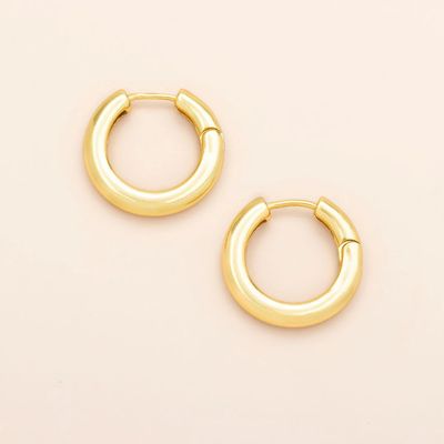 Stellar Med Hoop Sterling Gold Vermeil