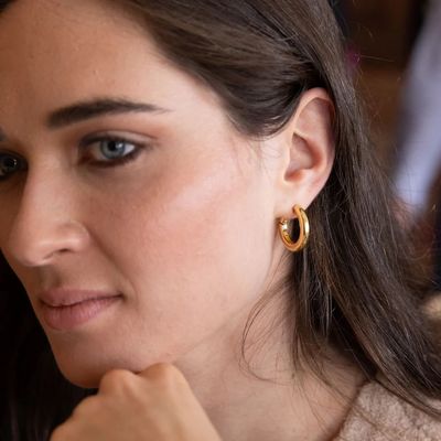 Stellar Med Hoop Gold Vermeil