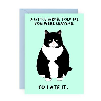 Little Birdie Leaving Funny Leaving Card