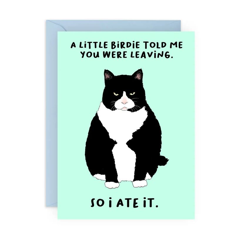 Little Birdie Leaving Funny Leaving Card