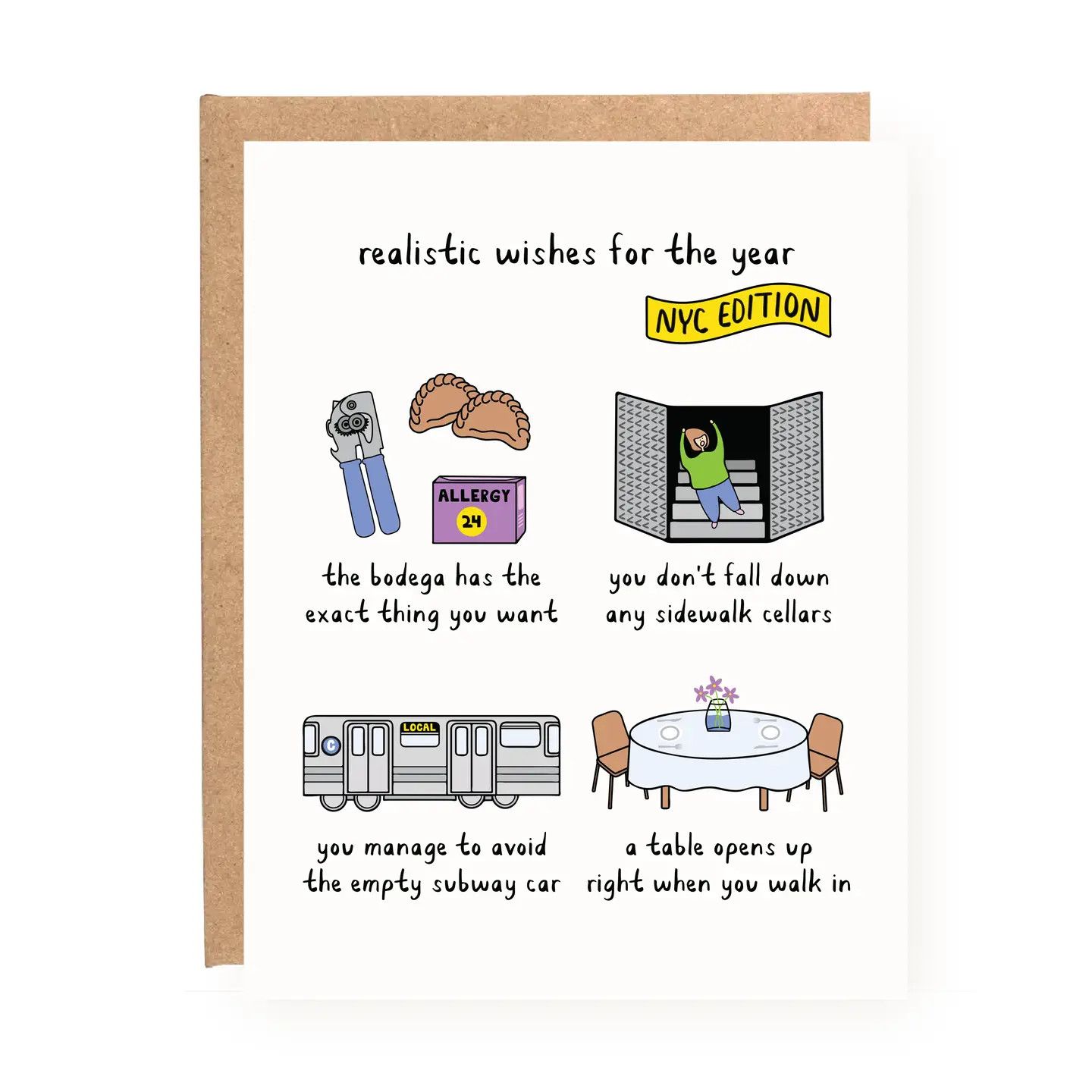 NYC Realistic Wishes For the Year Card
