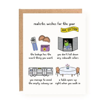 NYC Realistic Wishes For the Year Card