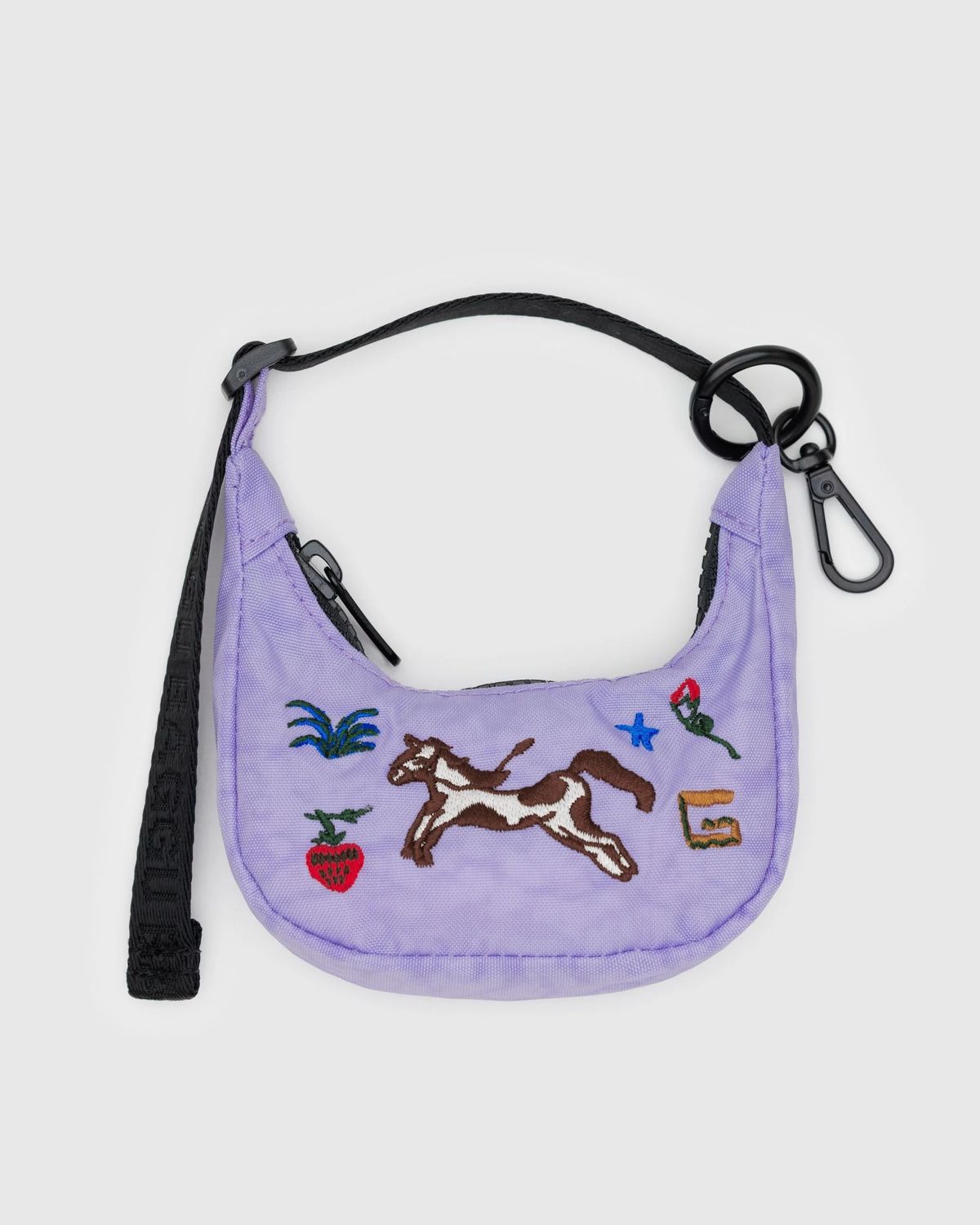 Baggu Bag Charm Crescent Embroidered Pony