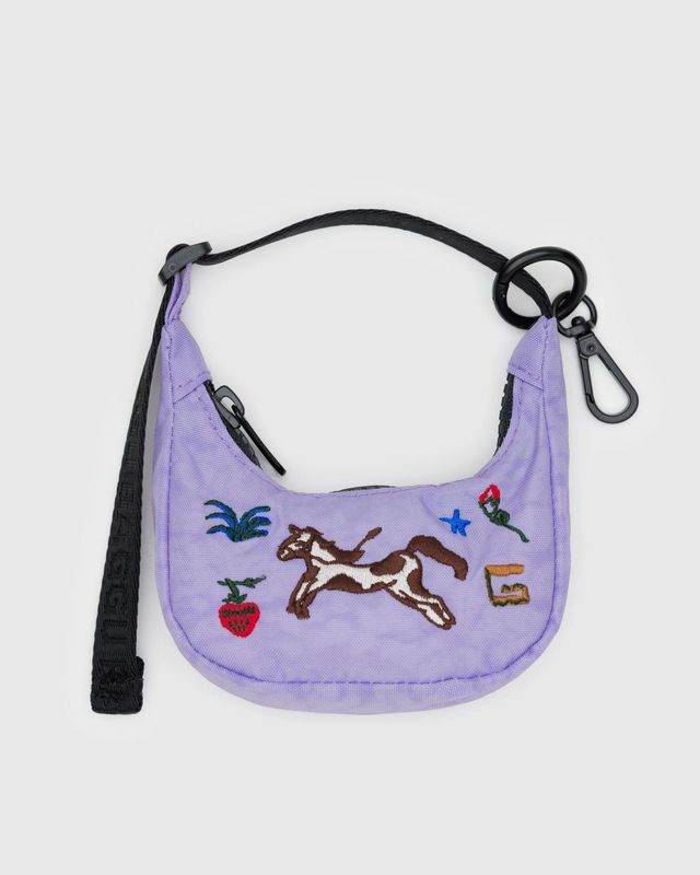 Baggu Bag Charm Crescent Embroidered Pony