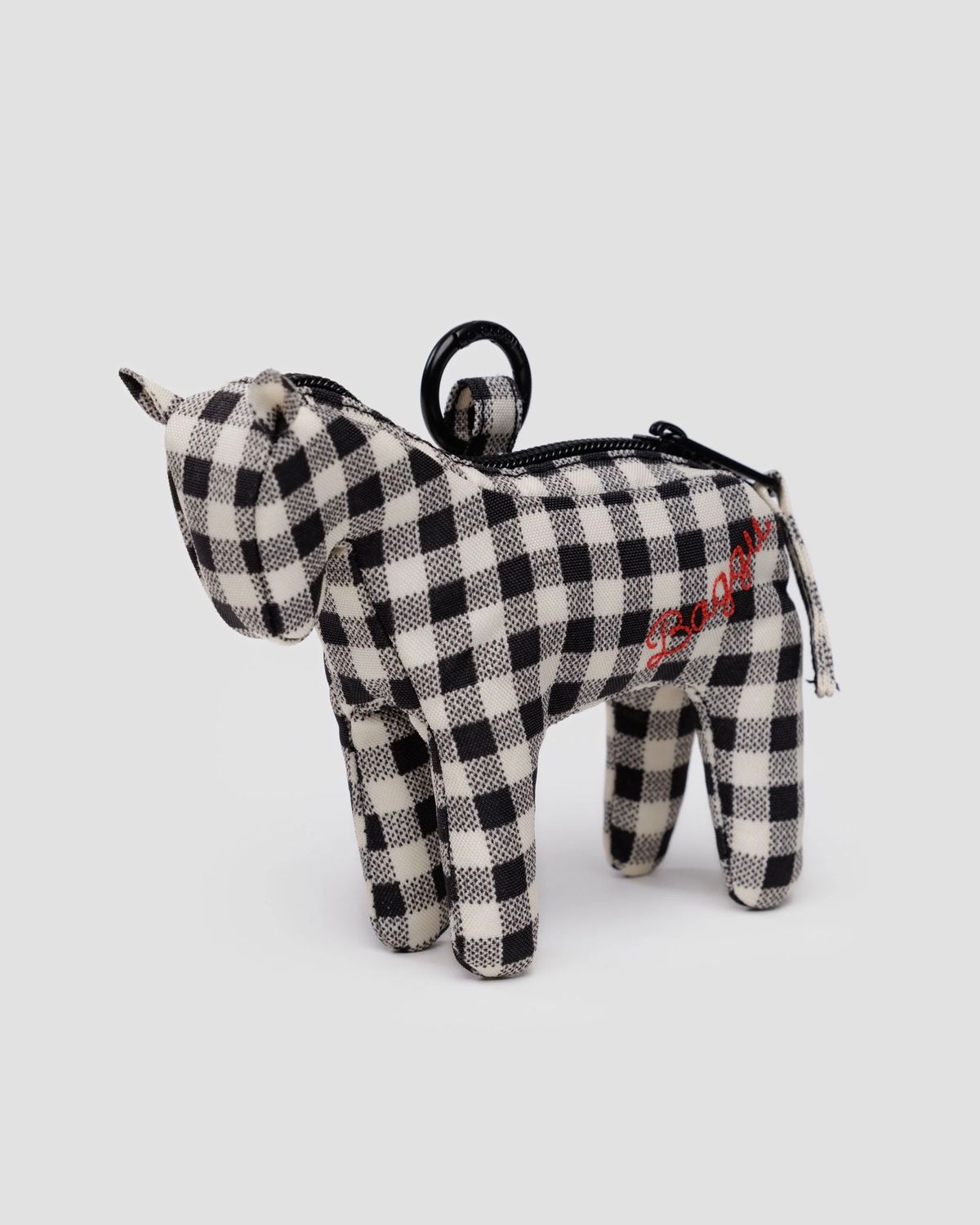 Baggu Bag Charm Horse Black &amp; White Gingham
