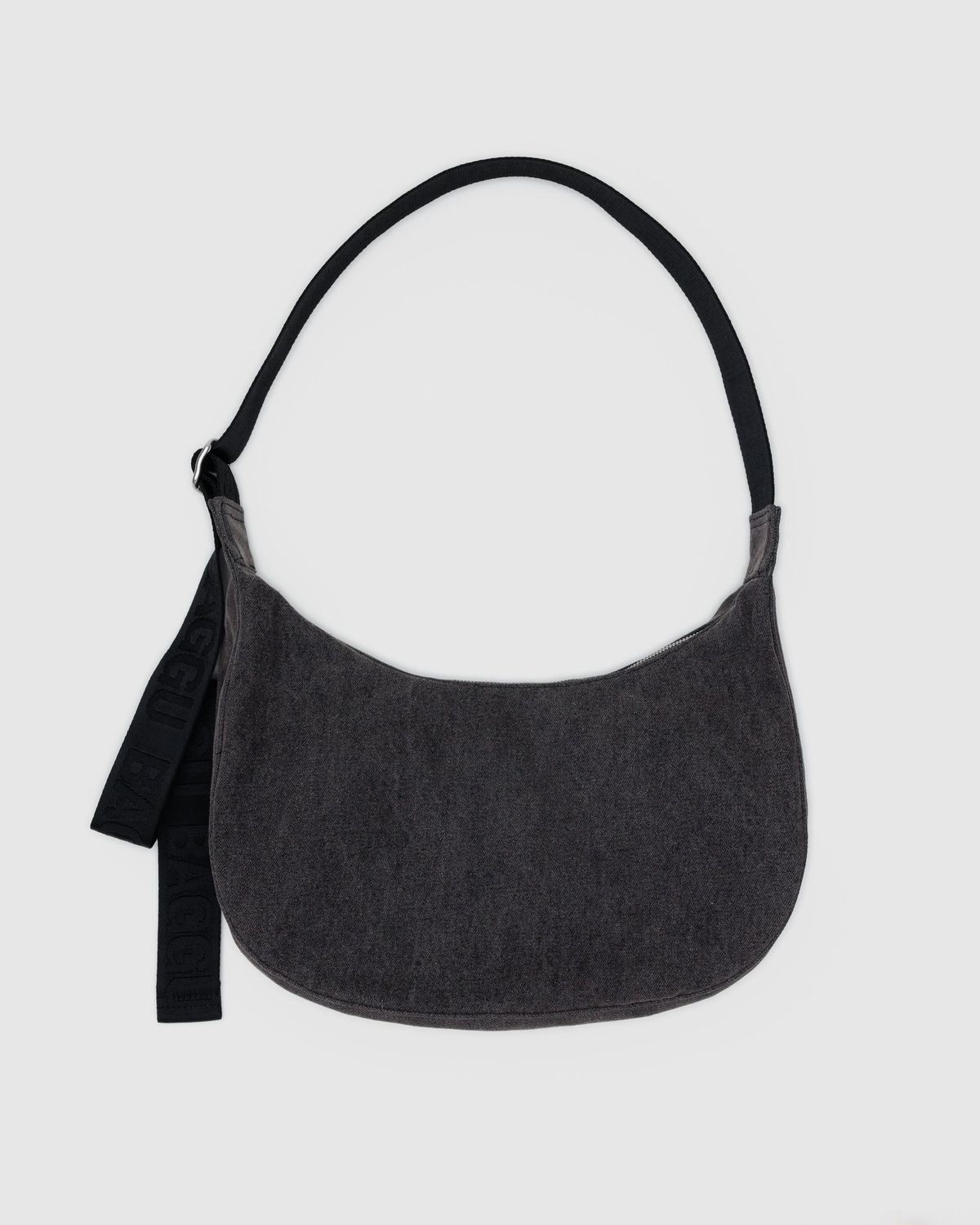 Baggu Medium Denim Crescent Bag Washed Black Denim