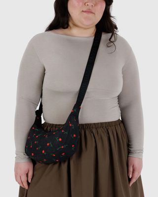 Baggu Small Nylon Crescent Bag Painted Wildflower