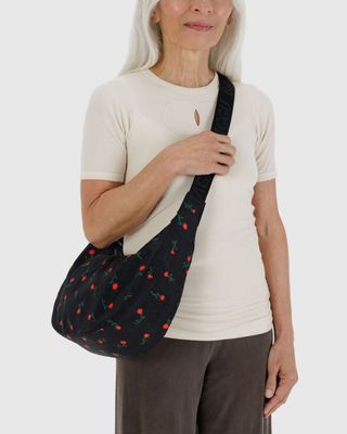 Baggu Medium Nylon Crescent Bag Painted Wildflower